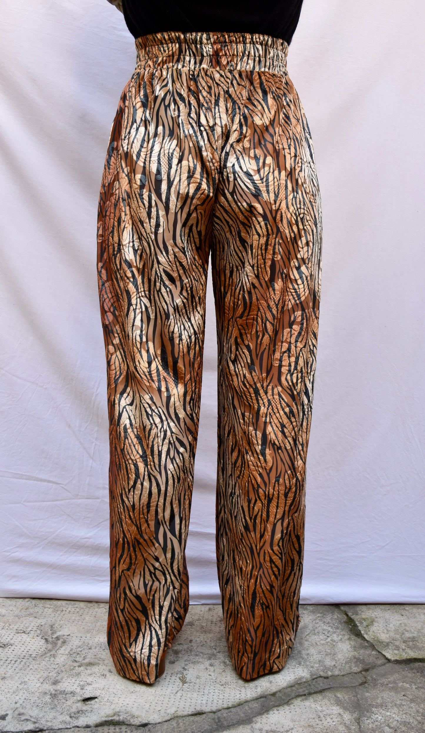 Pantalone morbido con stampa tigre